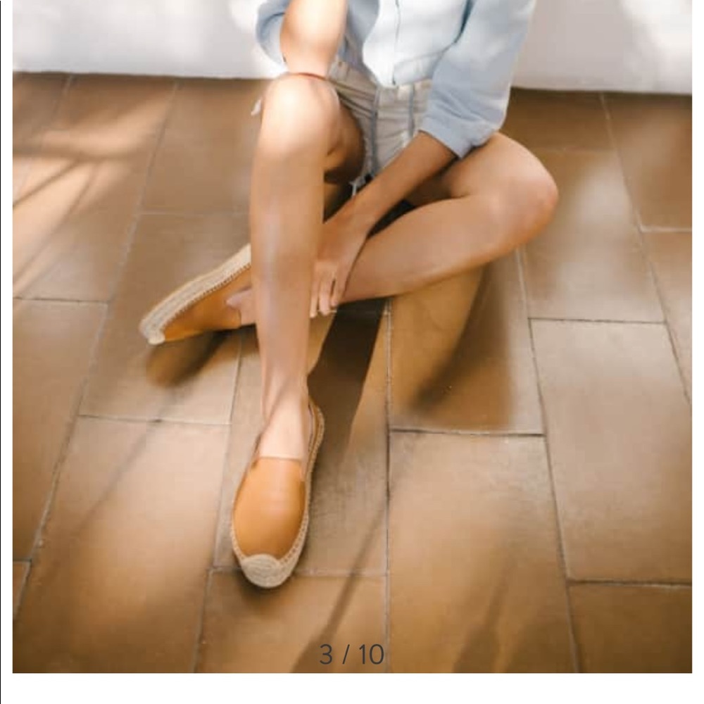 Soludos taupe / nude leather smoking slipper